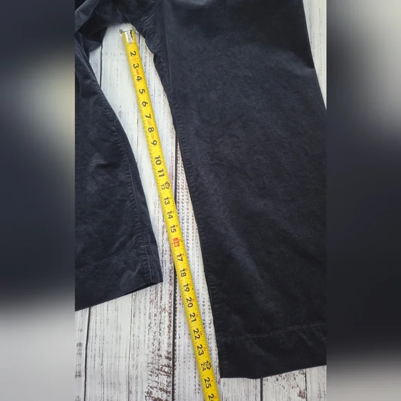 Anthropologie Maeve The Colette Corduroy Crop Wide-Leg Pants Navy Blue 28 - Picture 2 of 8